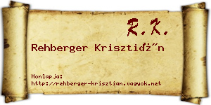 Rehberger Krisztián névjegykártya